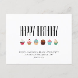 Business Real Anwesen Cupcake Happy Birthday Postkarte
