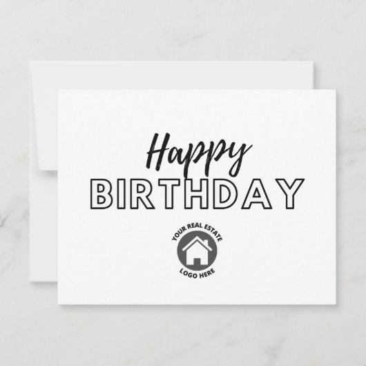 Business Realty Happy Birthday Card Karte (Vorderseite)