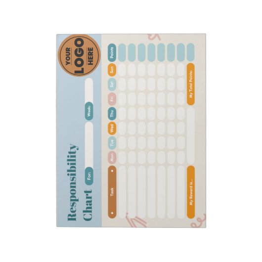 Business Responsibility Chores Chart Logo Checklis Notizblock (Rotiert)