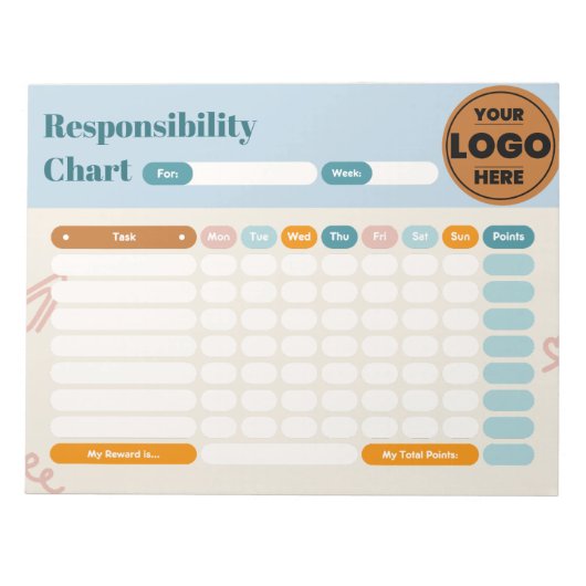 Business Responsibility Chores Chart Logo Checklis Notizblock (Vorderseite)