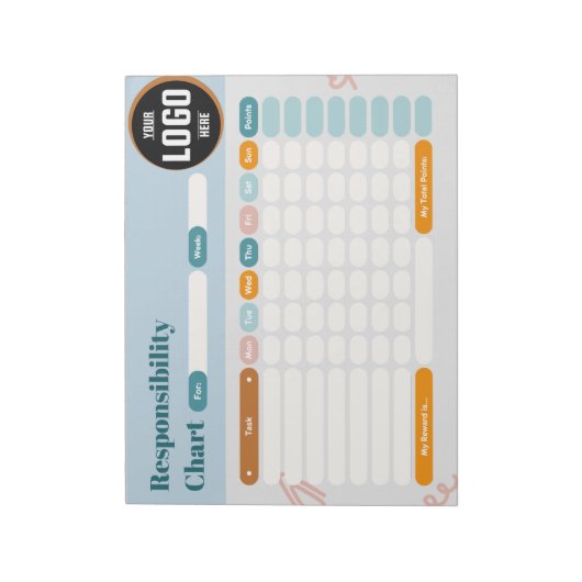 Business Responsibility Chores Chart Logo Checklis Notizblock (Rotiert)