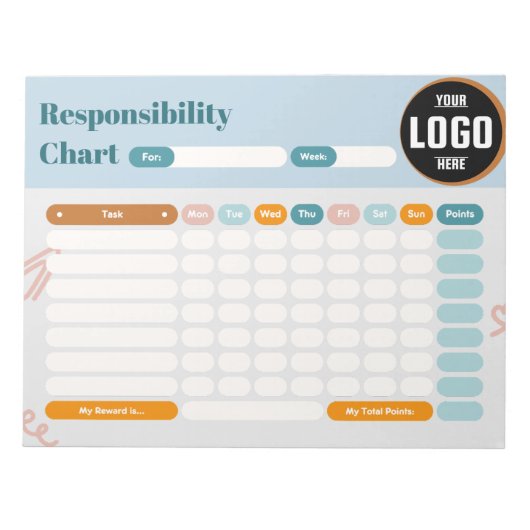 Business Responsibility Chores Chart Logo Checklis Notizblock (Vorderseite)
