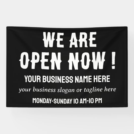 Business Restaurant Shop Wir haben jetzt geöffnet Banner (Horizontal)