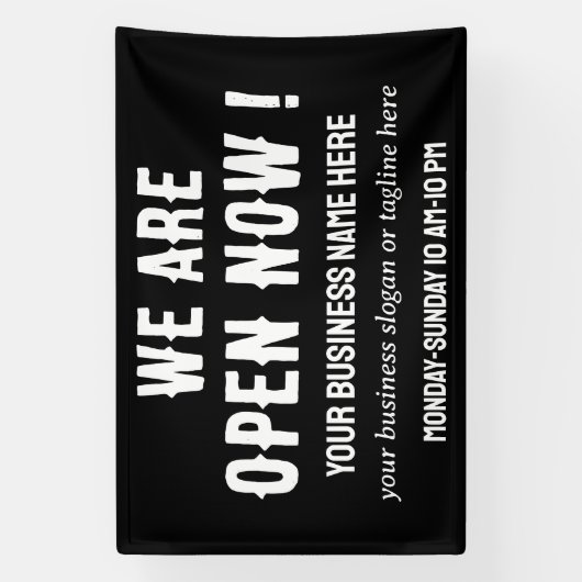 Business Restaurant Shop Wir haben jetzt geöffnet Banner (Vertikal)