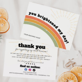 Business Retro 70er Rainbow Sun Brightierte meinen Dankeskarte