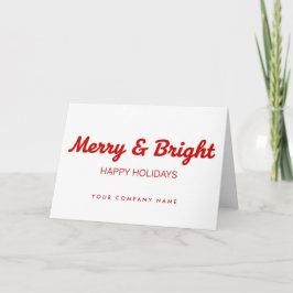 Business Retro Script Merry & Bright Feiertagskarte