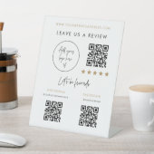 Business Review QR Code Socials Pedestal Scan Sign Sockelschild (In SItu)