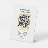 Business Review Tabletop Sign l QR Code Sockelschild (Vorderseite)