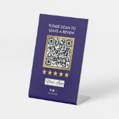 Business Review Tabletop Sign l QR Code Sockelschild (Vorderseite)