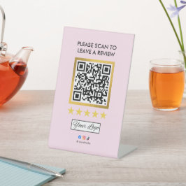 Business Review Tabletop Sign l QR Code Sockelschild