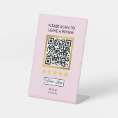 Business Review Tabletop Sign l QR Code Sockelschild (Vorderseite)