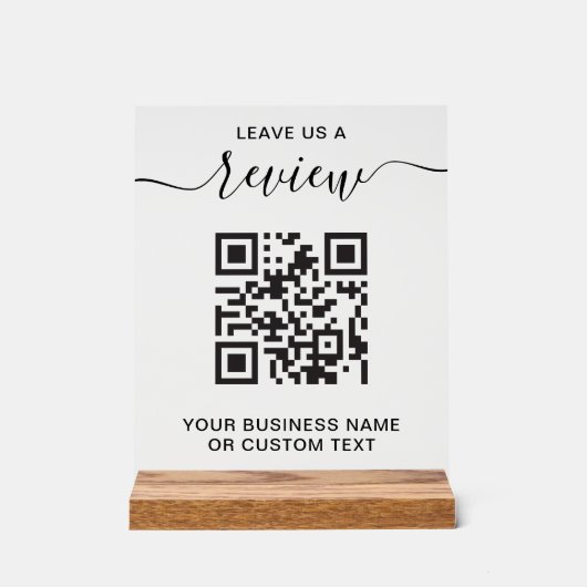 Business Review With QR Code Acrylschild (Vorderseite)