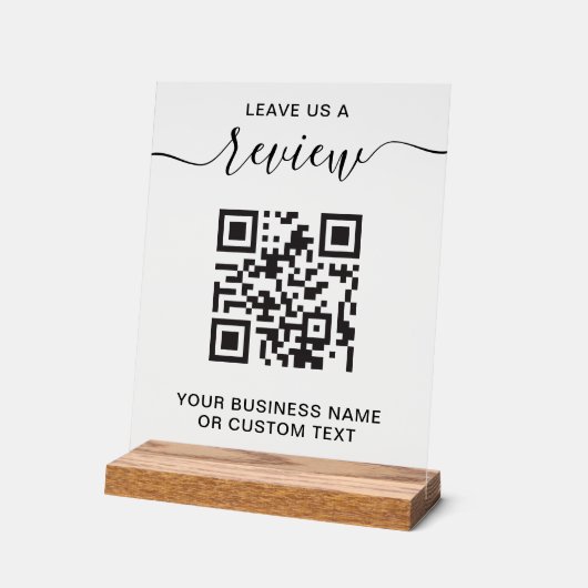 Business Review With QR Code Acrylschild (Winkel)
