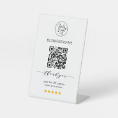 Business Reviews 5 Star Review QR Code Business Sockelschild (Vorderseite)