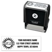 Business-Rücksendeadresse mit Logo-Selbstfärbung Permastempel (Beispiel)