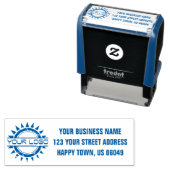 Business-Rücksendeadresse mit Logo-Selbstfärbung Permastempel (Beispiel)