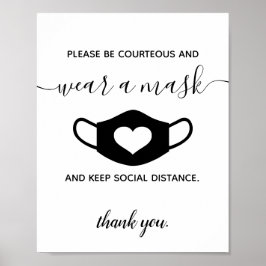 Business Safety Wear a Face Mask Modernes Skript Poster