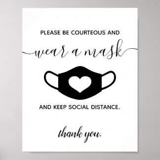 Business Safety Wear a Face Mask Modernes Skript Poster