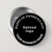 Business Saint Patrick Gruß auf Black Round Button (Vorne & Hinten)
