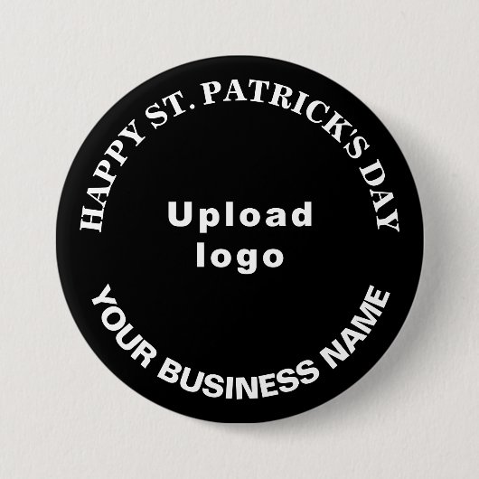 Business Saint Patrick Gruß auf Black Round Button (Vorderseite)