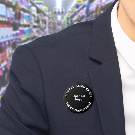Business Saint Patrick Gruß auf Black Round Button