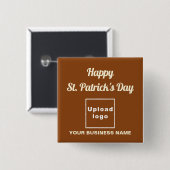 Business Saint Patrick Gruß auf Brown Square Button (Vorne & Hinten)