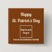 Business Saint Patrick Gruß auf Brown Square Button (Vorderseite)