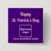Business Saint Patrick Gruß auf dem Lila Platz Button (Vorderseite)