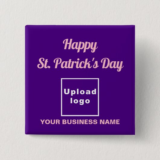 Business Saint Patrick Gruß auf dem Lila Platz Button (Vorderseite)