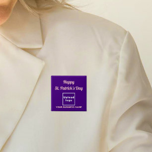 Business Saint Patrick Gruß auf dem Lila Platz Button