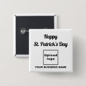 Business Saint Patrick Gruß auf dem weißen Platz Button (Vorne & Hinten)