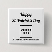 Business Saint Patrick Gruß auf dem weißen Platz Button (Vorderseite)