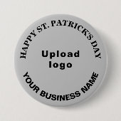 Business Saint Patrick Gruß auf Grau Runde Button (Vorderseite)