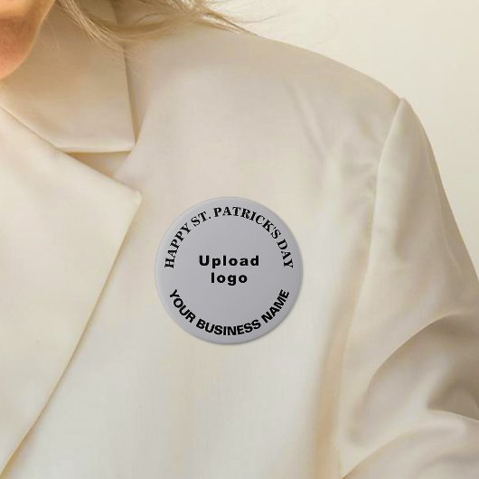 Business Saint Patrick Gruß auf Grau Runde Button