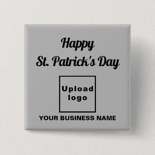 Business Saint Patrick Gruß auf Gray Square Button (Vorderseite)