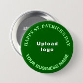 Business Saint Patrick Gruß auf grüne Runde Button (Vorne & Hinten)