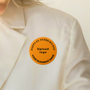 Business Saint Patrick Gruß auf Orange Round Button