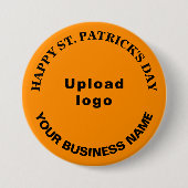 Business Saint Patrick Gruß auf Orange Round Button (Vorderseite)
