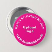 Business Saint Patrick Gruß auf Pink Round Button (Vorne & Hinten)