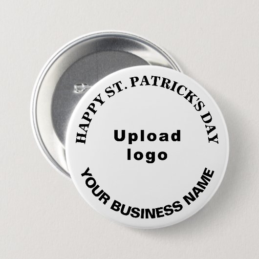 Business Saint Patrick Gruß auf White Round Button (Vorne & Hinten)