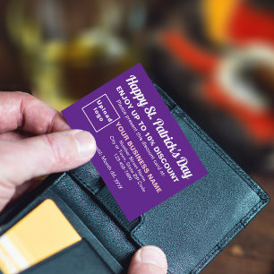 Business Saint Patrick Lila Discount Card Rabattkarte