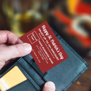 Business Saint Patrick Red Discount Card Rabattkarte