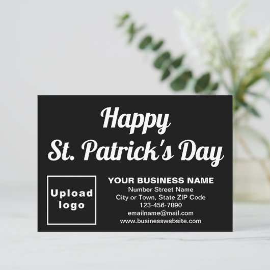 Business Saint Patrick Small Black Flat Card (Stehend Vorderseite)