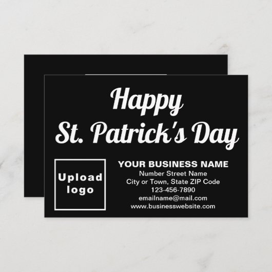 Business Saint Patrick Small Black Flat Card (Vorne/Hinten)