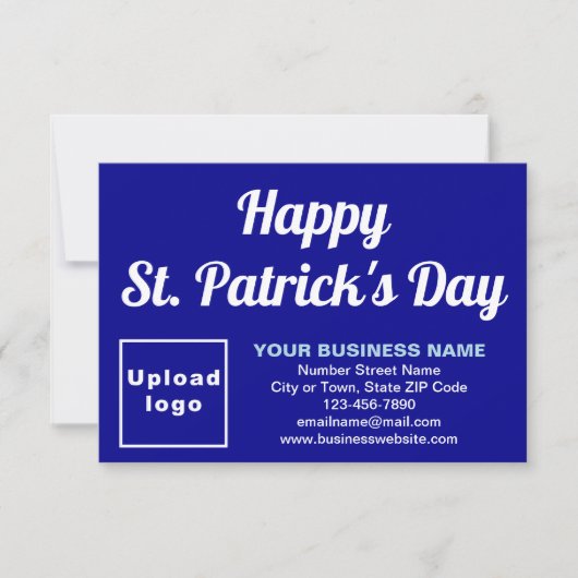 Business Saint Patrick Small Blue Flat Card (Vorderseite)