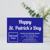 Business Saint Patrick Small Blue Flat Card (Stehend Vorderseite)