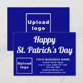 Business Saint Patrick Small Blue Flat Card (Vorne/Hinten)