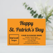 Business Saint Patrick Small Orange Flat Card (Stehend Vorderseite)