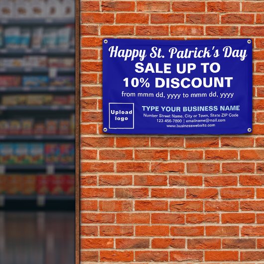 Business Saint Patrick Verkauf auf Blue Rectangle Banner