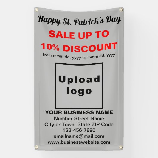 Business Saint Patrick Verkauf auf grauem Banner (Vertikal)
